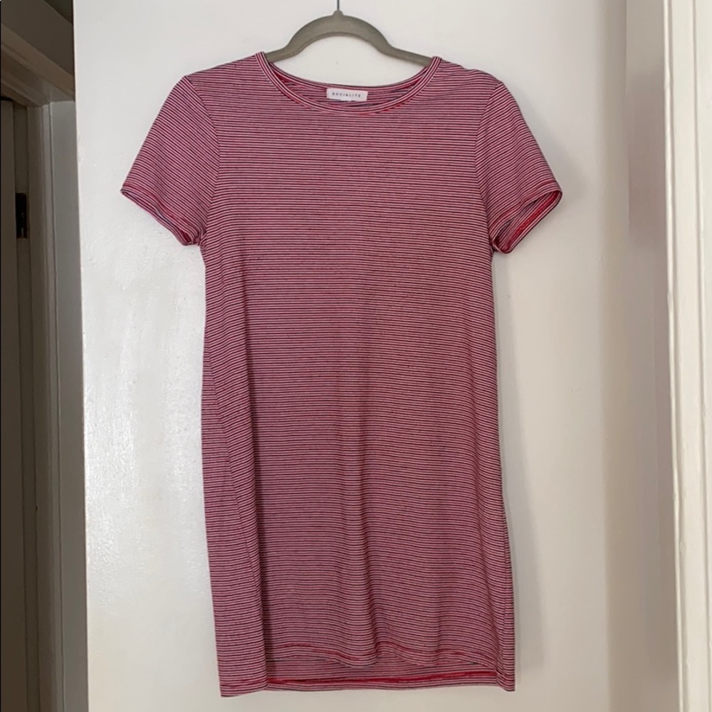 Socialite striped t-shirt dress, size small